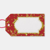 Étiquettes-cadeau Etoiles de Parties scintillant d'or et flocons de  (Dos (Horizontal))