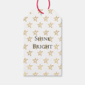 Étiquettes-cadeau Étoiles d'or blanc brillant (Devant)