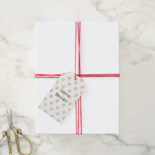 Étiquettes-cadeau Étoiles d'or blanc brillant