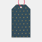 Étiquettes-cadeau Étoiles d'or bleu marine (Dos)