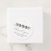 Étiquettes Cadeau Étoiles d'or des phases de lune (En situation)