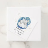 Étiquettes Cadeau Étoiles Eléphant couchant mou Baby Boy Merci (En situation)