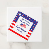 Étiquettes Cadeau Étoiles et rayures 1er anniversaire (En situation)