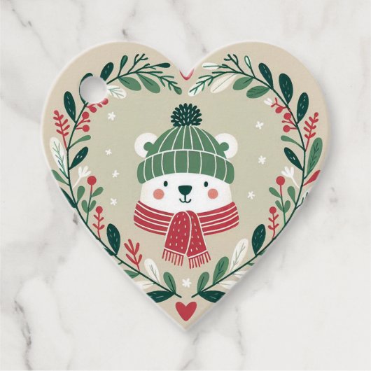 Étiquettes Cadeau Etquette cadeau “Coeur de Noel“ (Devant)