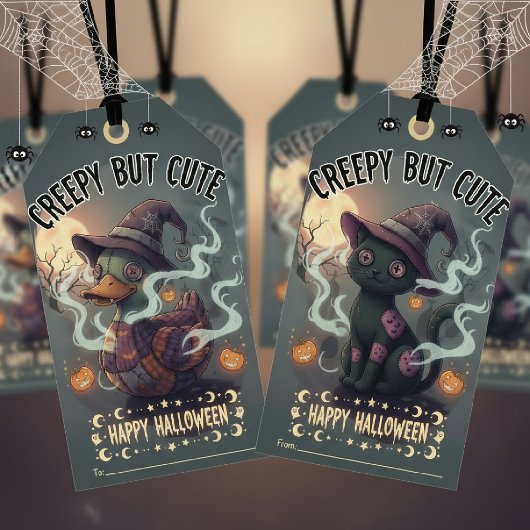 Étiquettes-cadeau Étrange mais mignon Joyeux Halloween 