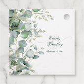 Étiquettes Cadeau Eucalyptus Aquarelle Script Mariage Merci Fav (Dos)