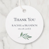 Étiquettes Cadeau Eucalyptus Botanical Greenery Leaves Wedding (Dos)