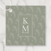 Étiquettes Cadeau Eucalyptus Couleur Tones Mariage Initiales Gr ID90 (Devant)
