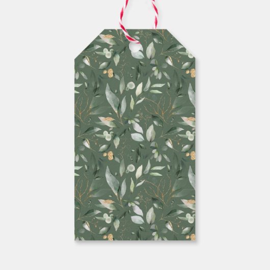 Étiquettes-cadeau Éucalyptus de feuillage vert (Dos)