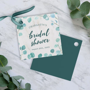 Étiquettes Cadeau Eucalyptus et Marbre : Baby Shower pour la Mariée