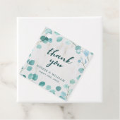 Étiquettes Cadeau Eucalyptus et Merci de marbre (En situation)
