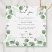 Étiquettes Cadeau Eucalyptus Feuille Nature Inspiré Mariage (Dos)