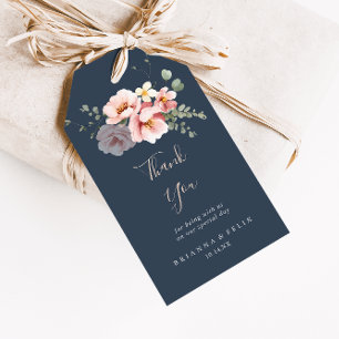 Étiquettes-cadeau Eucalyptus Garden Rose Floral Mariage Merci