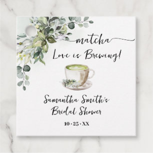 Étiquettes Cadeau Eucalyptus Matcha L'amour est en train de préparer