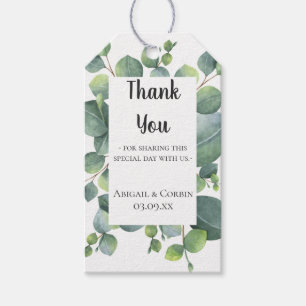 Étiquettes-cadeau Eucalyptus moderne Foliage Mariage Favoriser Merci