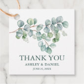 Étiquettes Cadeau Eucalyptus moderne Merci vert Twine Mariage (Devant)