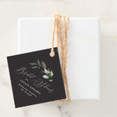 Étiquettes Cadeau Eucalyptus noir douche nuptiale (En situation)
