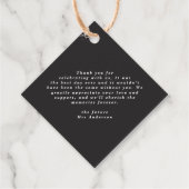 Étiquettes Cadeau Eucalyptus noir douche nuptiale (Dos)