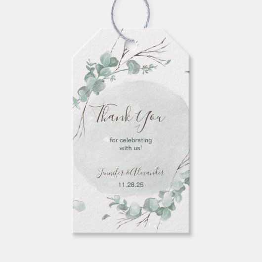 Étiquettes-cadeau Eucalyptus rustique (Devant)