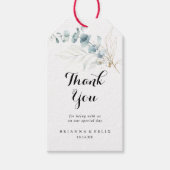Étiquettes-cadeau Eucalyptus Rustique Gold Floral Mariage Merci (Devant)