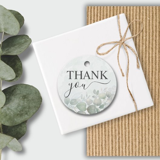 Étiquettes Cadeau Eucalyptus Rustique Mariage aquarelle