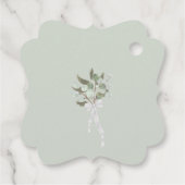 Étiquettes Cadeau Eucalyptus rustique & Merci Mariage vert (Dos)