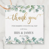 Étiquettes Cadeau Eucalyptus rustique verdure Merci Mariage feuillu (Devant)