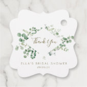 Étiquettes Cadeau eucalyptus verdure douche nuptiale balises de fave (Dos)