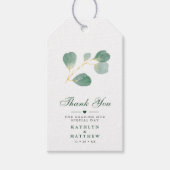 Étiquettes-cadeau Eucalyptus verdure Élégant Merci de mariage (Devant)