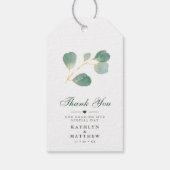 Étiquettes-cadeau Eucalyptus verdure Élégant Merci de mariage (Dos)