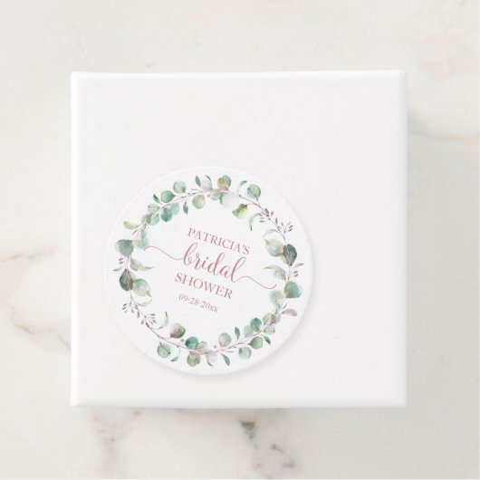 Étiquettes Cadeau Eucalyptus verdure Fête des mariées d'aquarelle Fa (En situation)