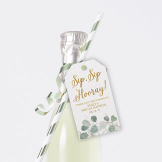 Étiquettes-cadeau Eucalyptus Verdure Fête des mariées Vin Favoriser