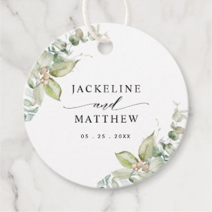 Étiquettes Cadeau Eucalyptus Verdure Mariage élégant Faveur