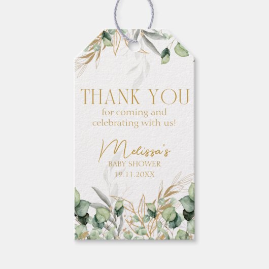 Étiquettes-cadeau Eucalyptus verdure Merci Favor Cadeau (Devant)