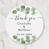 Étiquettes Cadeau Eucalyptus verdure merci mariage (Dos)