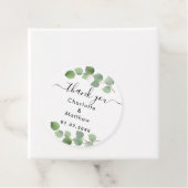 Étiquettes Cadeau Eucalyptus verdure merci mariage (En situation)