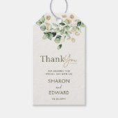 Étiquettes-cadeau Eucalyptus Verdure & Or Chic Mariage Merci (Devant)