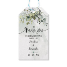 Eucalyptus Wedding shower vert préférence tag