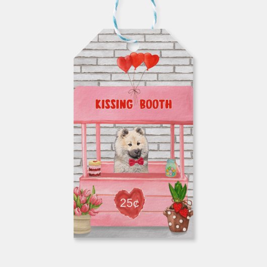 Étiquettes-cadeau Eurasier Chien Valentine's Day Kissing Booth (Dos)