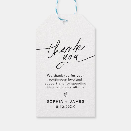 Étiquettes-cadeau EVERLEIGING Minimalist Merci Mariage Favor (Dos)