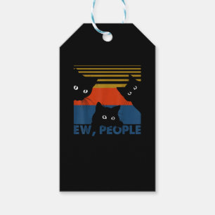 Étiquettes-cadeau Ew Personnes Retro Chat Funny Vintage Introverti