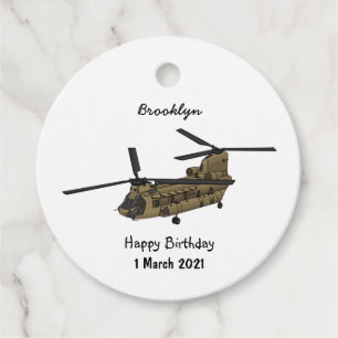 Étiquettes Cadeau Exemple d'hélicoptère militaire Chinook