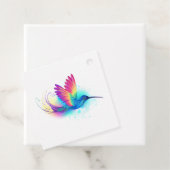 Étiquettes Cadeau Exotic Rainbow Hummingbird (En situation)