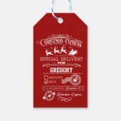 Étiquettes-cadeau Express de Noël chic Livraison spéciale Monogramme (Dos)