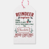 Étiquettes-cadeau Express de rennes festifs du Père Noël (Dos)