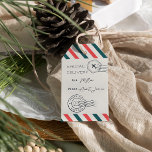 Étiquettes-cadeau Express du Pôle Nord | Christmas Air Mail<br><div class="desc">Les étiquettes cadeaux de Noël de style vintage sont dotées de rayures rouges et bleues de type carte postale et de marquages rétro. "Livraison spéciale" et "Express du pôle Nord" apparaissent en lettres vintages bleu marine cool sur un arrière - plan en ivoire. Inclut les champs vers et depuis pour...</div>