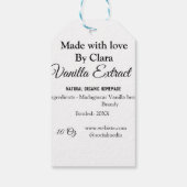 Étiquettes-cadeau Extrait de vanille fait maison ajouter les ingrédi (Dos)