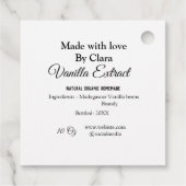 Étiquettes Cadeau Extrait de vanille fait maison ajouter les ingrédi (Dos)