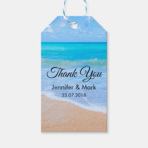 Étiquettes-cadeau Extraordinaire Beach Tropical Scène Photo Mariage