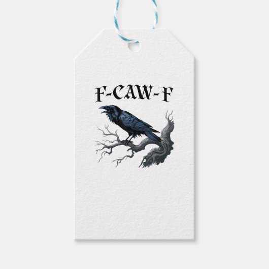 Étiquettes-cadeau F-Caw-F Oiseau Drôle Corbeau (Devant)